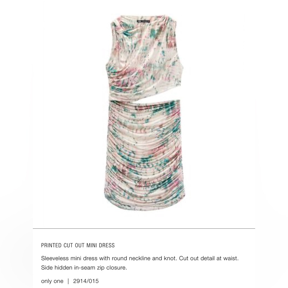 ZARA PRINTED CUT OUT MINI DRESS - Picture 5 of 16